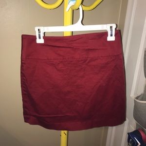 Dark Red zip up mini skirt